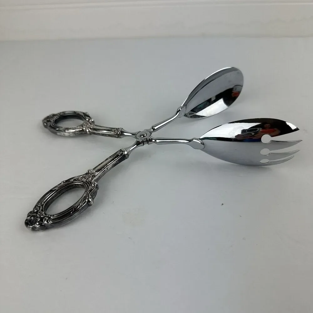 WEB Sterling Handle Ancestry Pattern Germany Stainless Salad Ice Serving Tongs